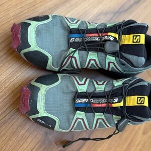 Salomon Speedcross 3 Racing Pro Shoes - Gray with Green and Red